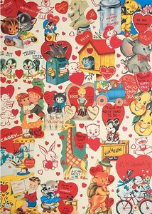 Retro valentines wrap cavallini s300