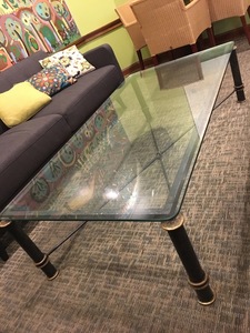 Glass top table from bar s300